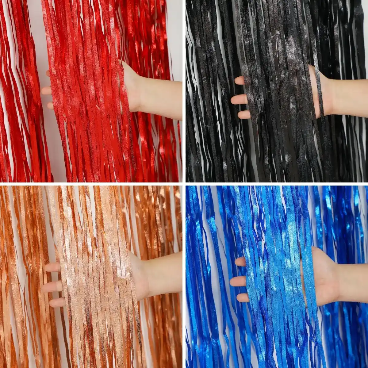 Frosted Foil Fringe Curtains