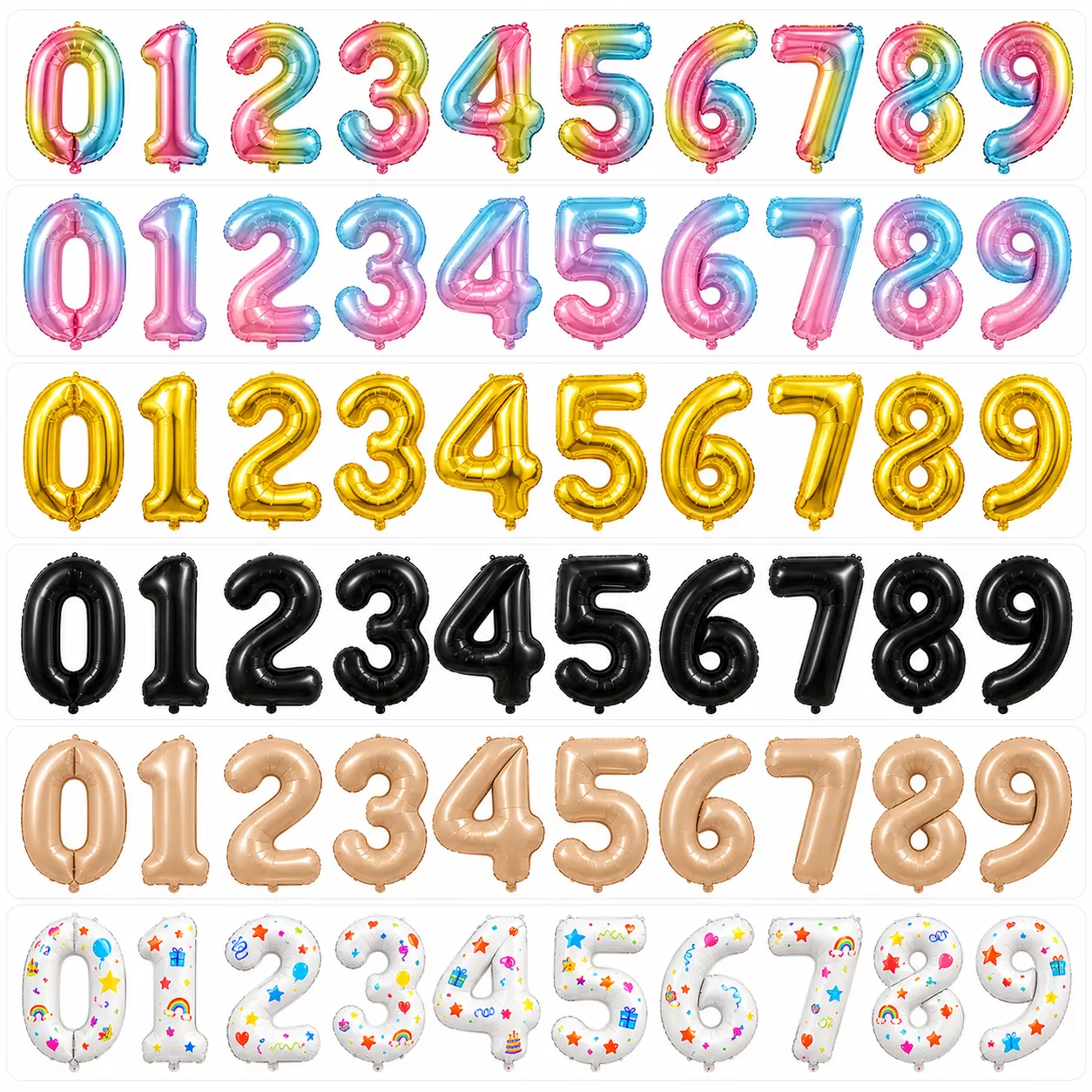 16 Inch Number Foil Balloons