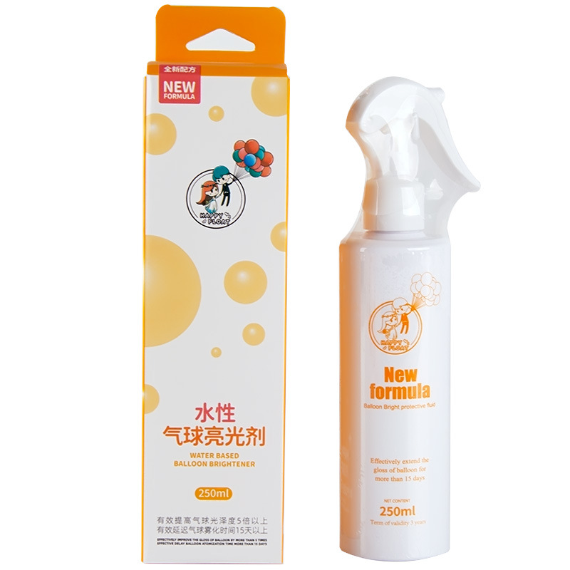 What should be noted when using water based Balloon Shine Spray?