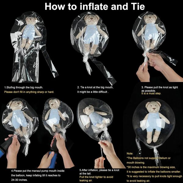 How to inflate and tie a two-mouthed Bobo balloo?