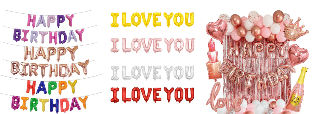 16 inch letter foil balloon contains what letters? Support free combination?