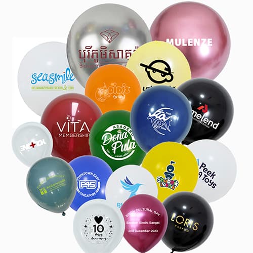 How many colors of patterns can be printed on latex balloons?