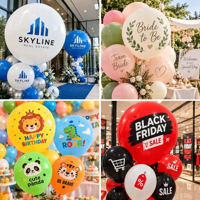 Custom Logo Latex Balloons Wholesale: Choosing Print Sizes