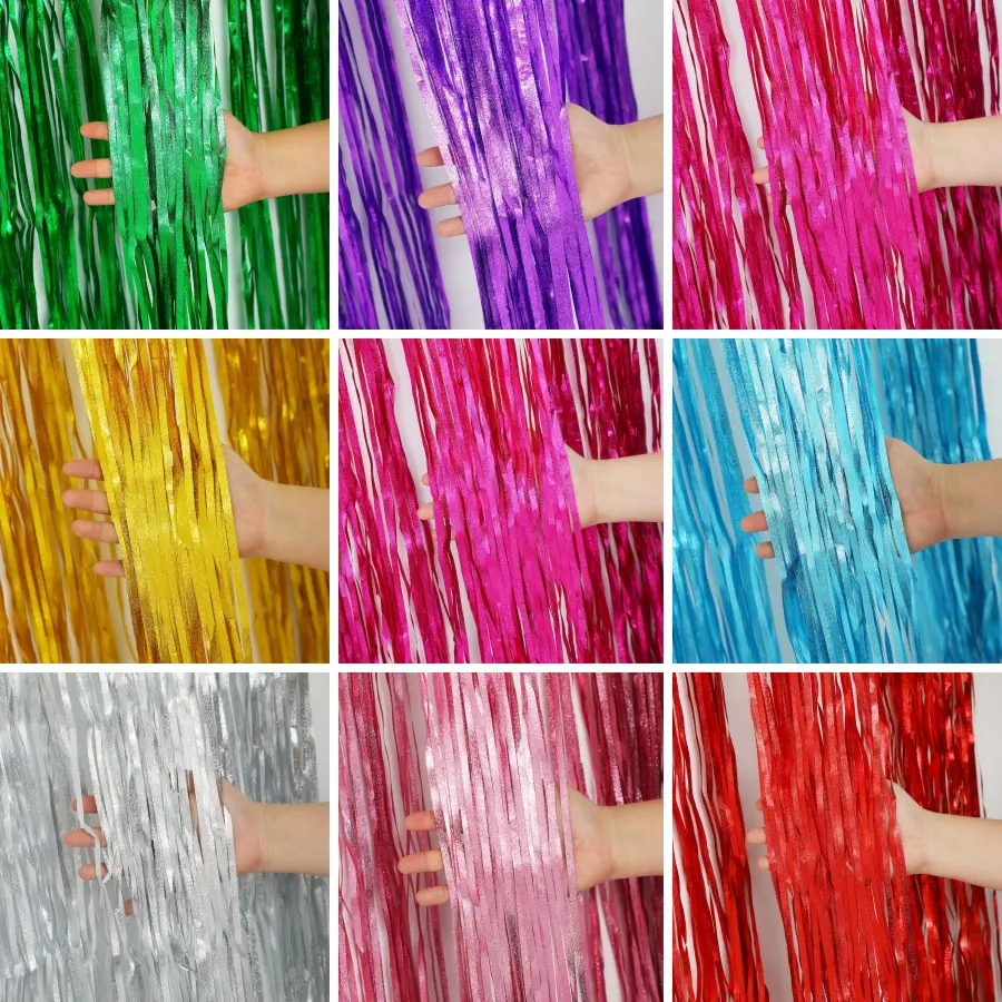 Frosted Foil Fringe Curtains