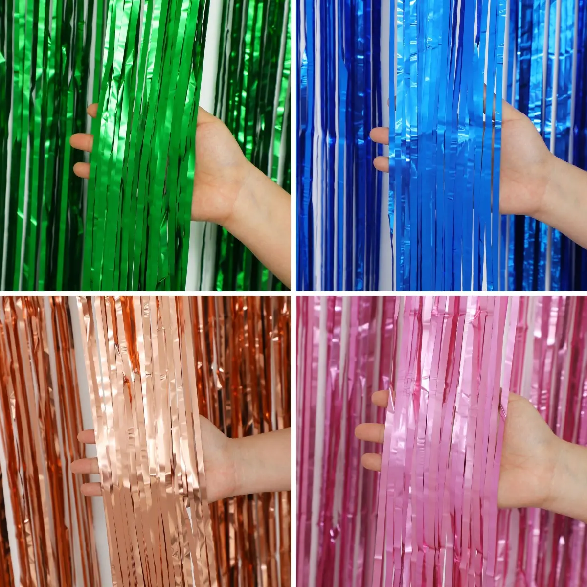 Matte Foil Fringe Curtains