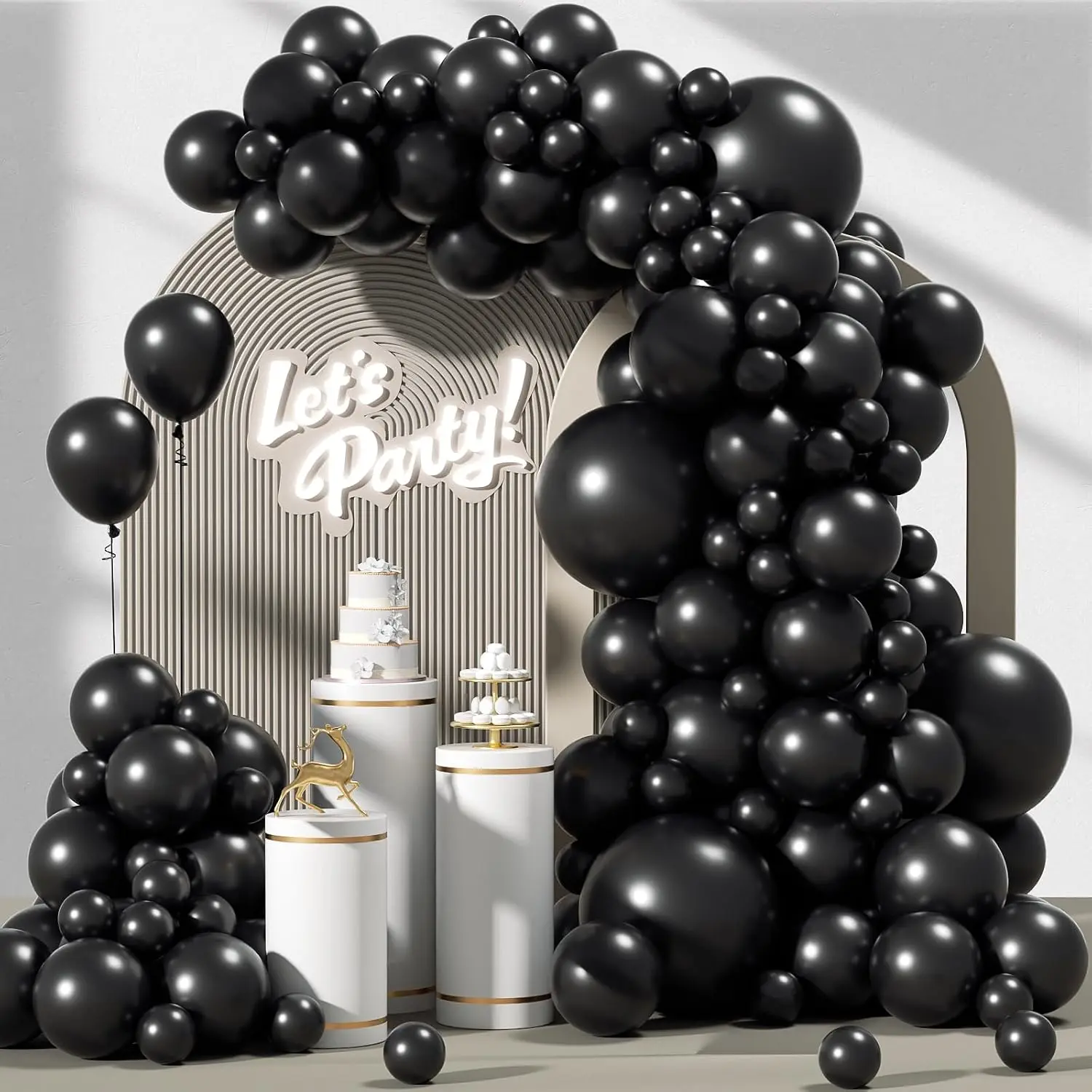 Black Balloon Garland Arch Kit