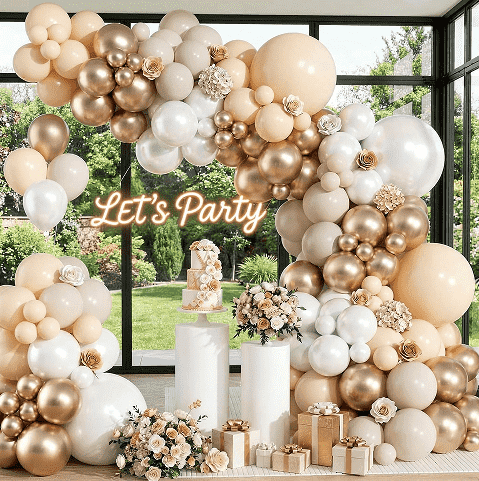 Champagne balloon garland