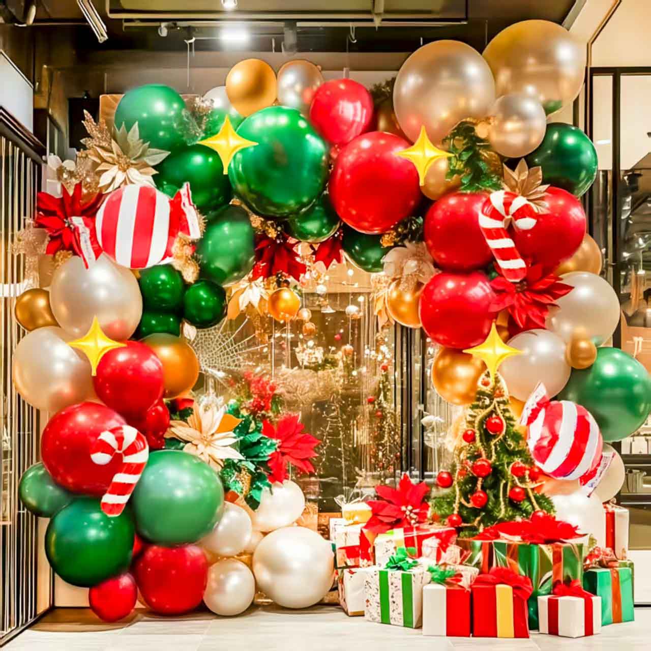 Christmas balloon arch