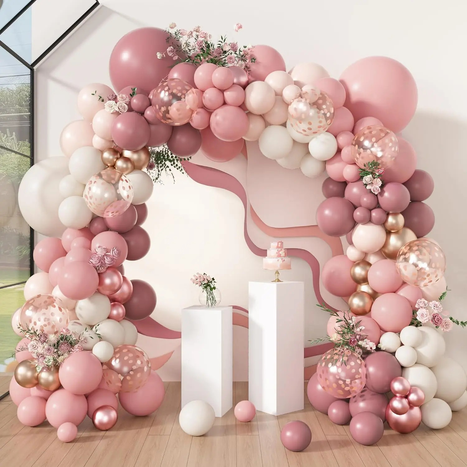 Dusty Rose Balloon Garland Arch Kits