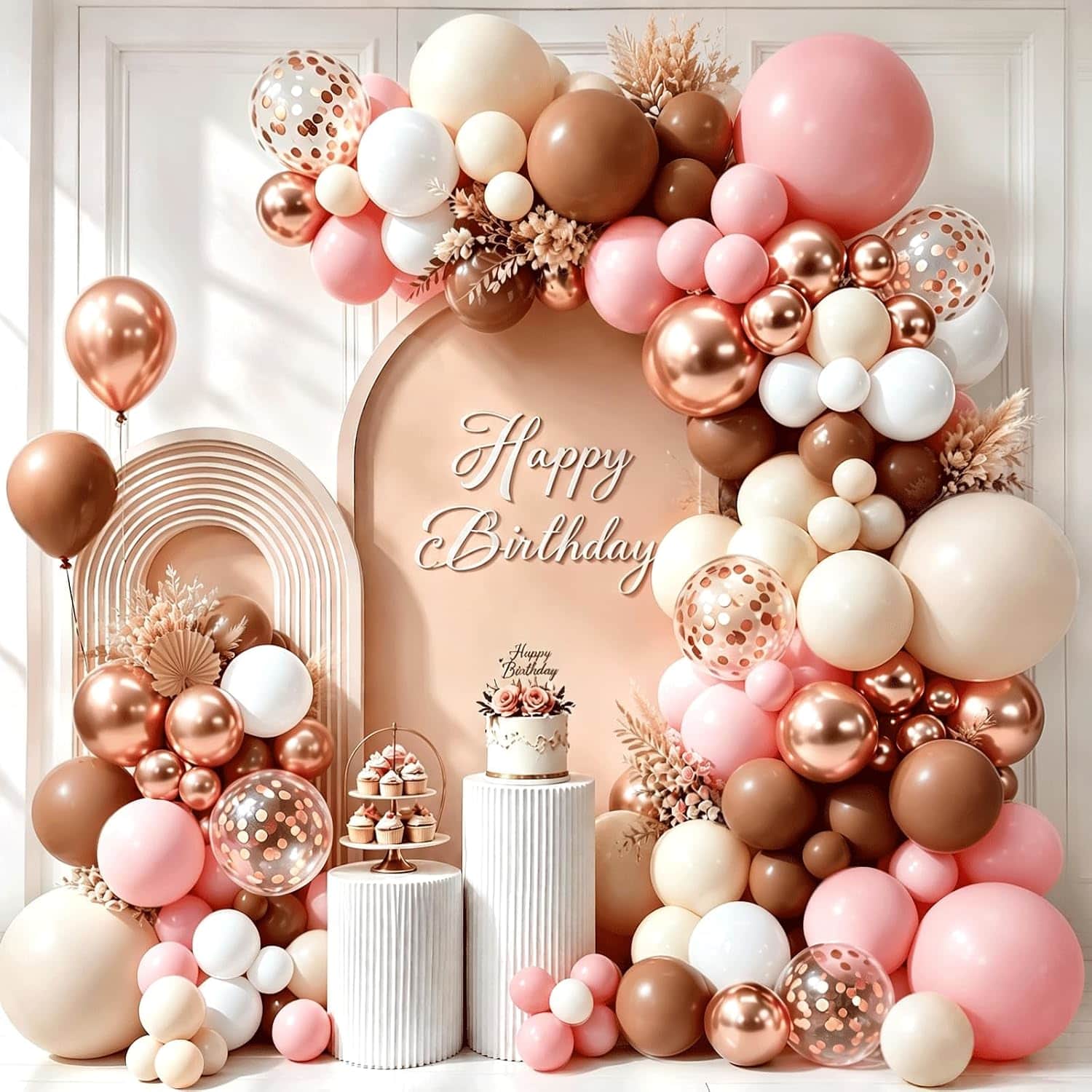 Dusty Rose Gold Balloon Garland Arch Kit