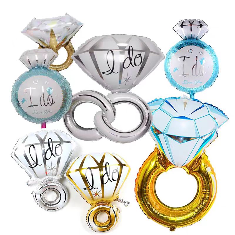 Engagement ring foil balloon