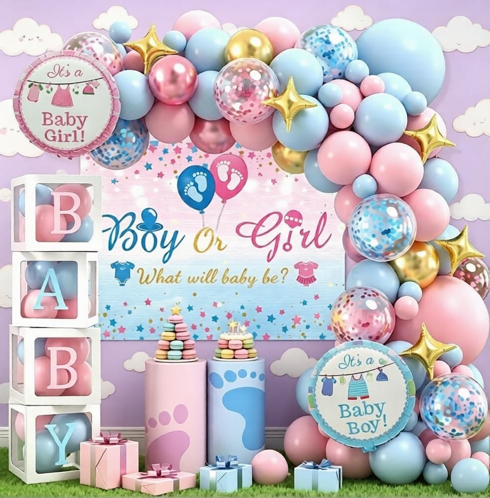 Gender Neutral Baby Shower Balloon Garland Arch Kit