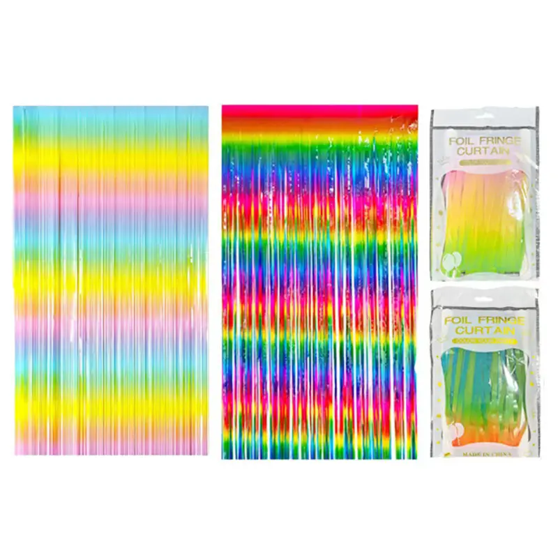 Gradient Foil Fringe Curtains