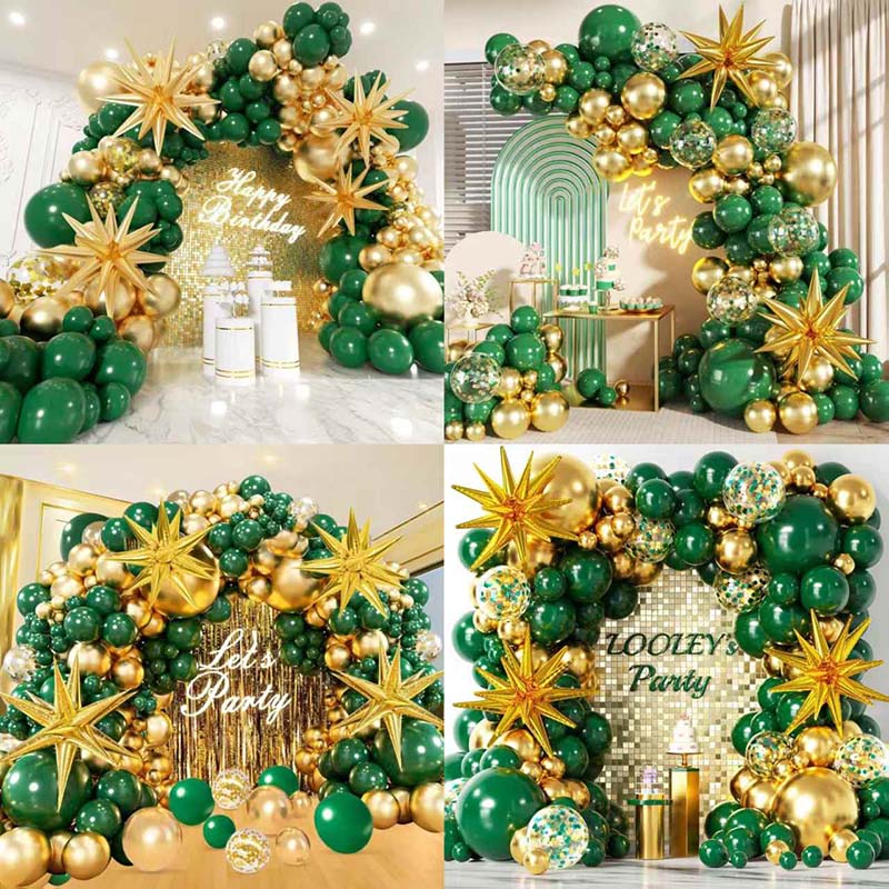 Green and Gold Balloon Arch