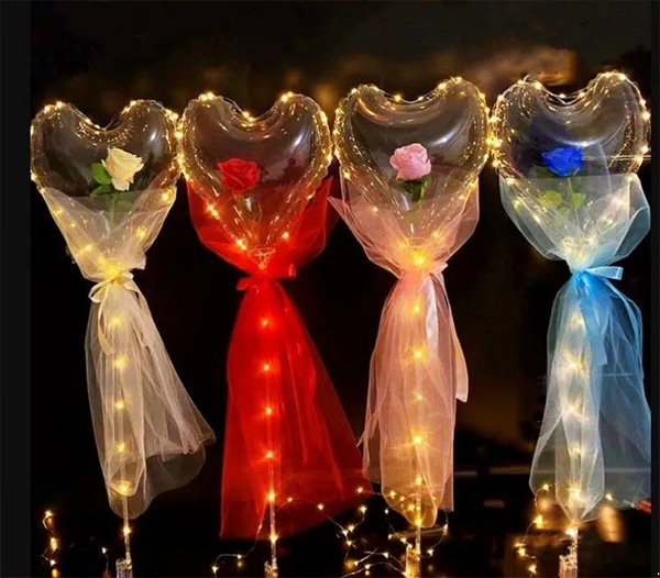 Heart Shaped Bobo Balloon Rose Set