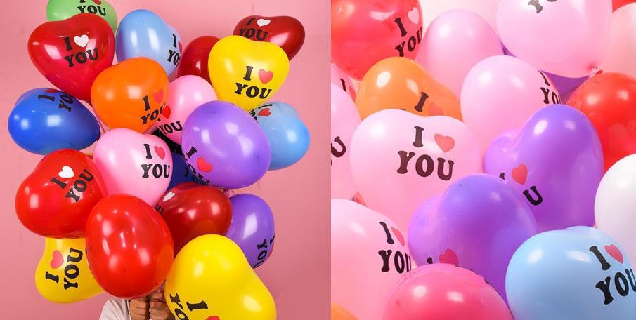 Custom print heart balloons