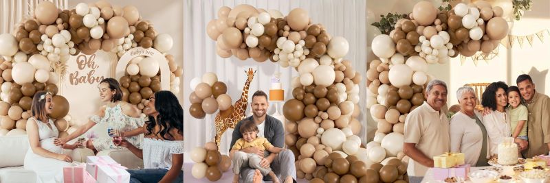 neutral balloon arch