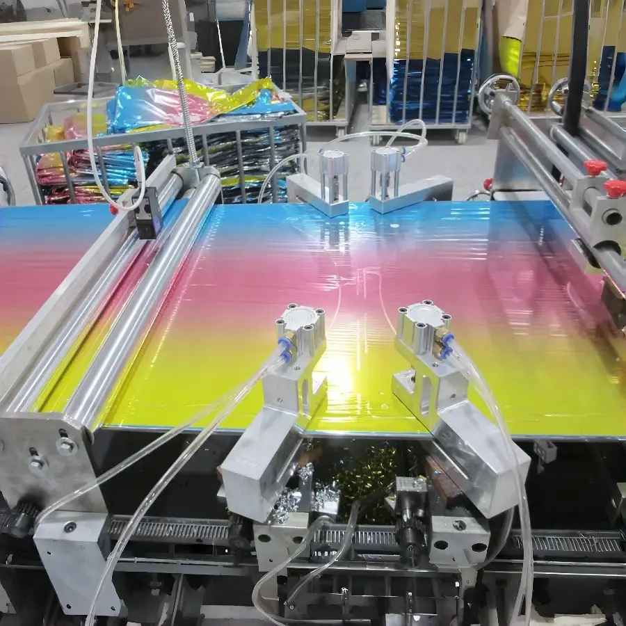 Borun Balloon Factory foil balloon production area with metallized film and manufacturing equipment