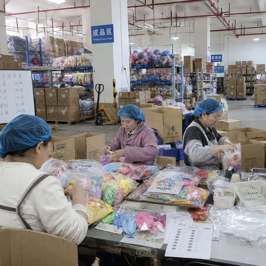 Balloon packing and warehouse area inside Borun Balloon Factory