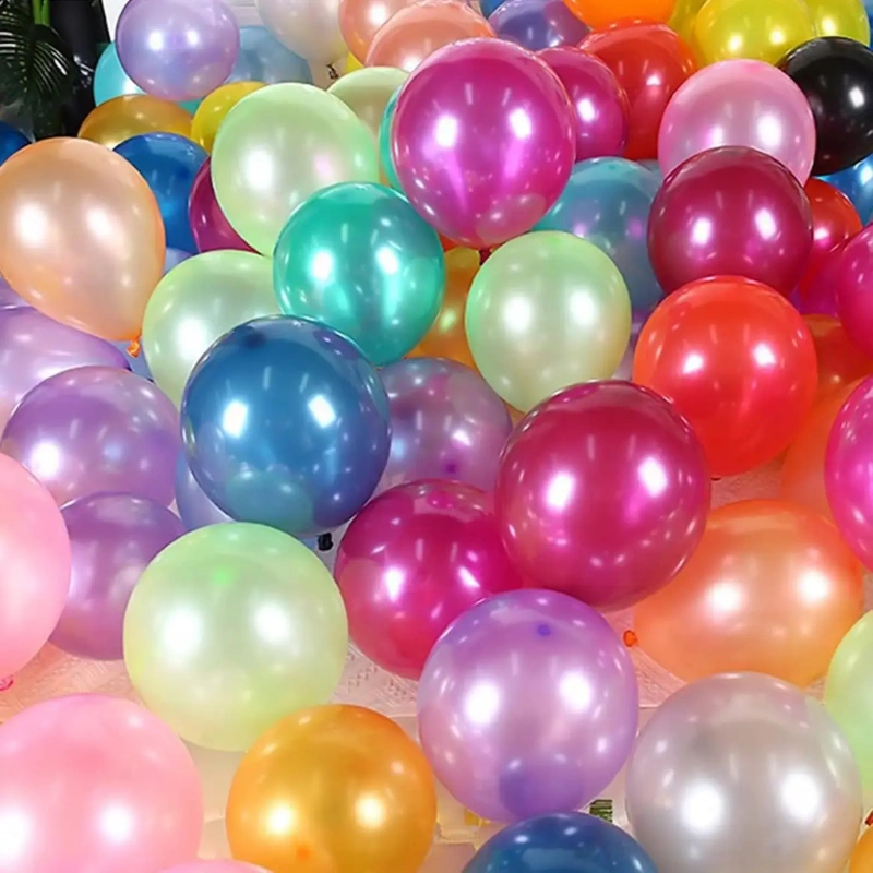 Inflated Pearl latex balloons from Borun Balloon Factory showing soft pearl shine in different colors