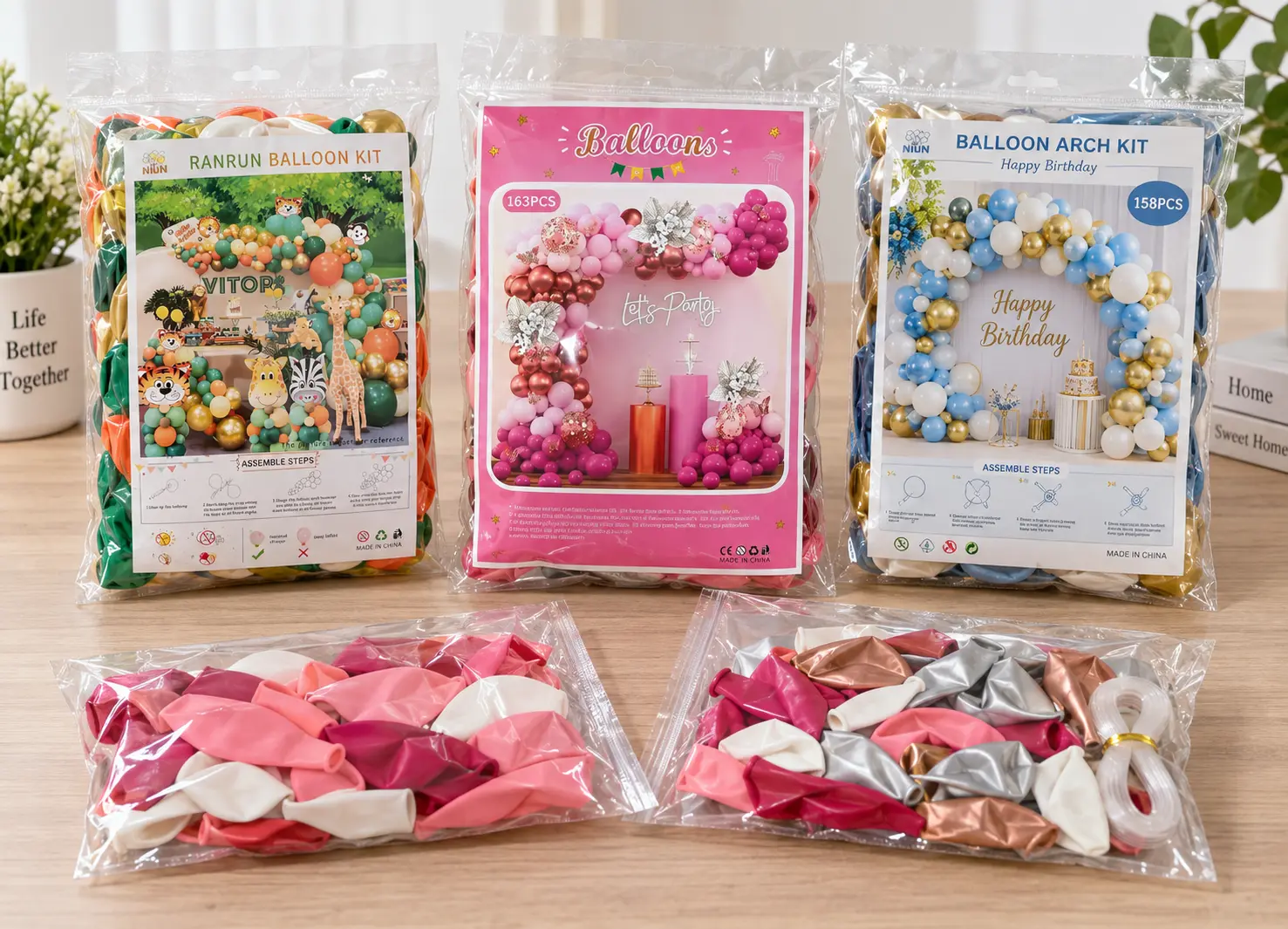 Wedding Balloon Arch Kit sample packing at Borun Balloon Factory