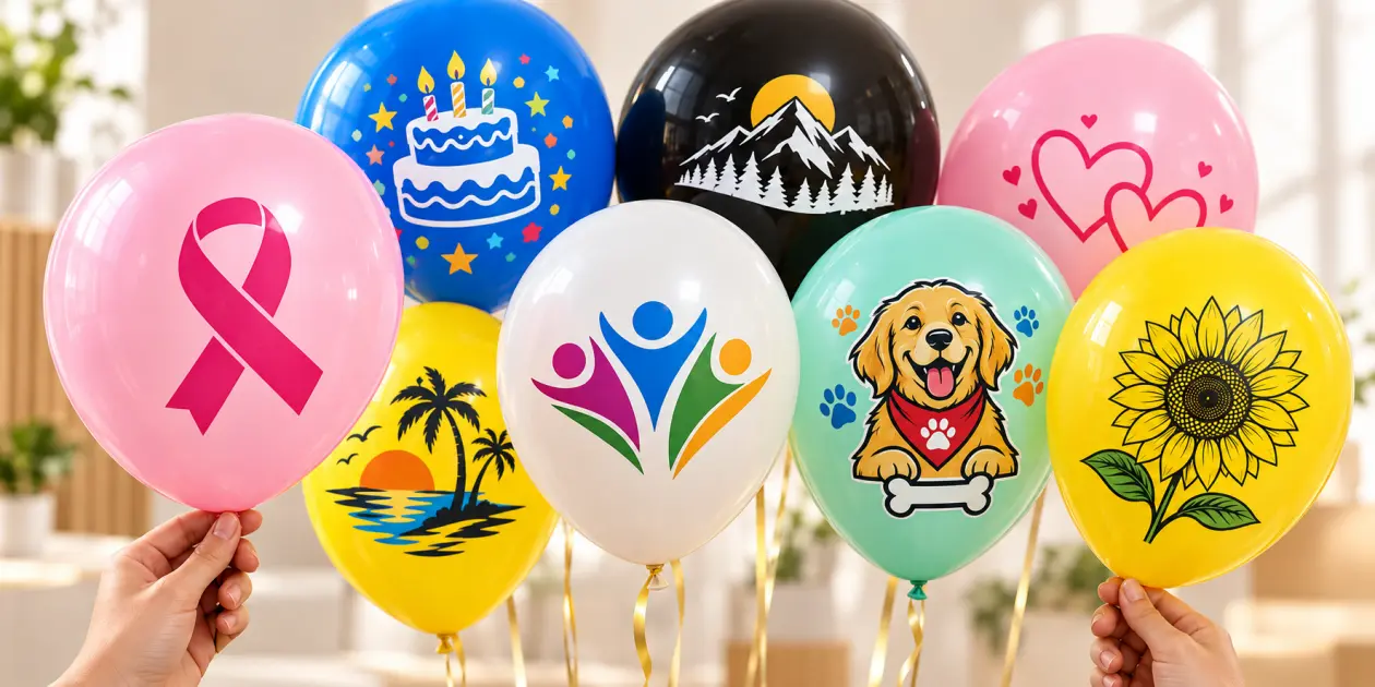 Custom Printed Latex Balloons with buyer logo artwork produced by Borun Balloon Factory