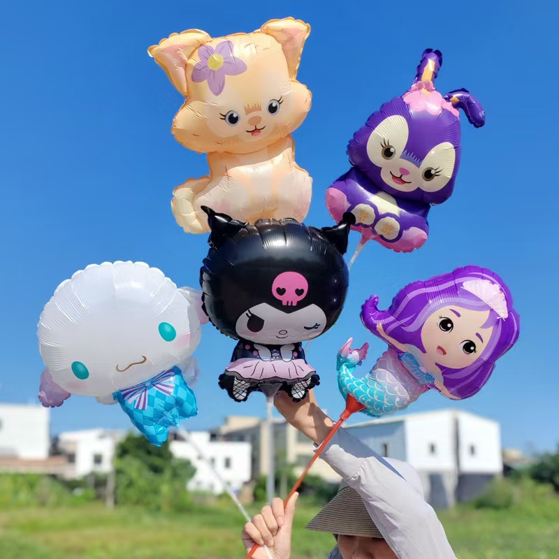 mini foil balloons on sticks