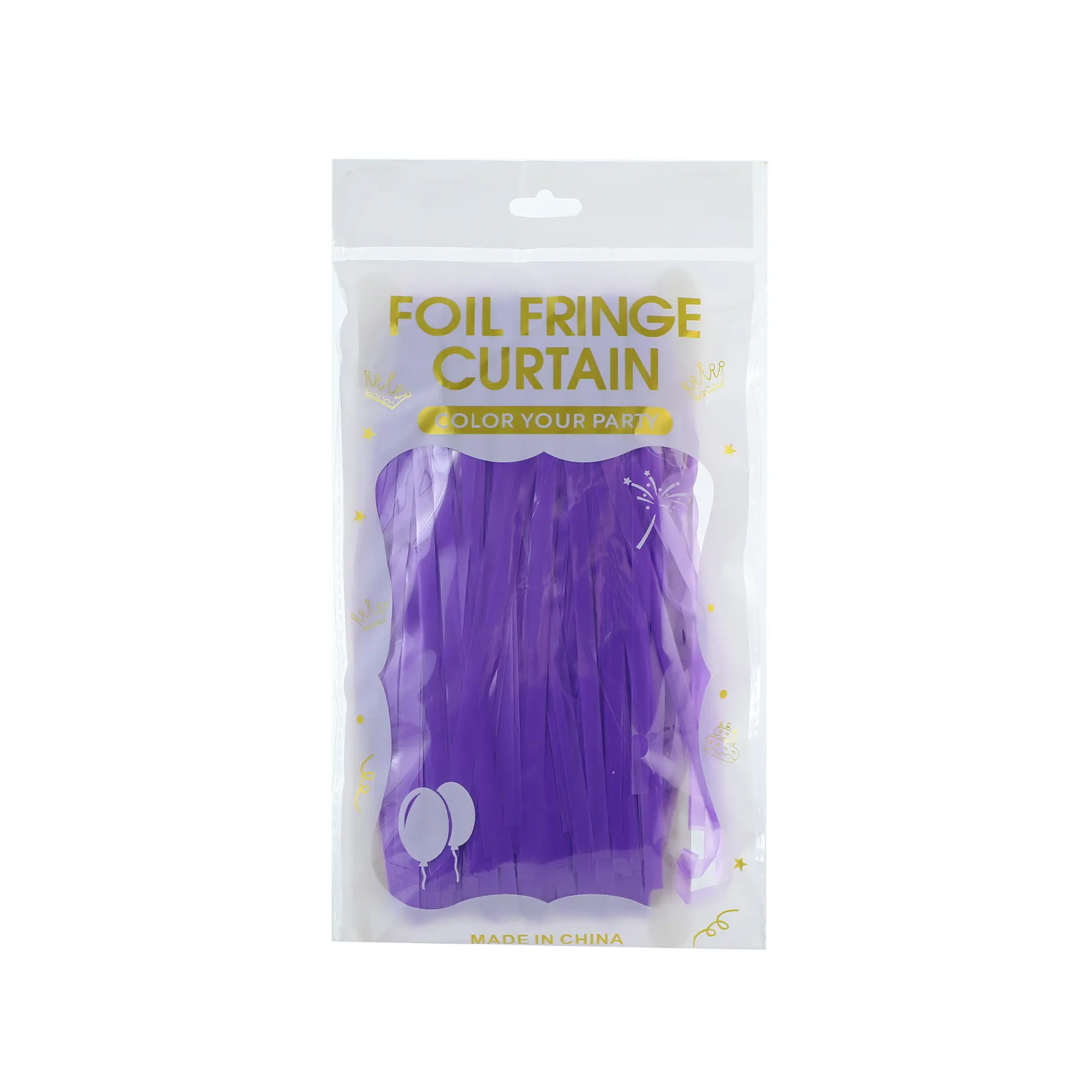 Fluorescent Macaron Foil Fringe Curtains