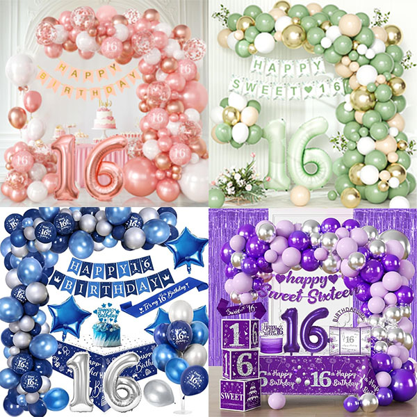 Sweet 16 balloon arch